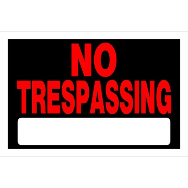 Hillman English Black No Trespassing Sign 8 in. H X 12 in. W, 6PK 839904